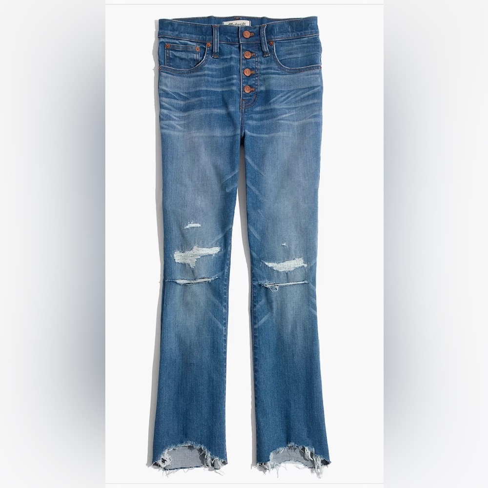 Madewell💕Cali Demi-Boot Jeans in Bronson Wash💕Button-Front Edition💕Size 24